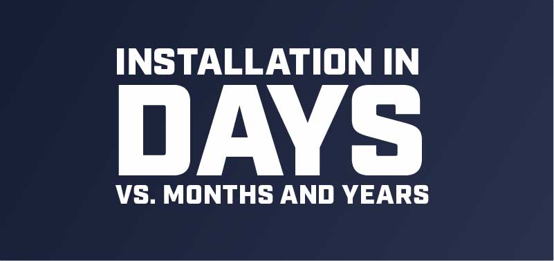 Installation in Tagen im Vergleich zu Monaten und Jahren